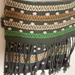 Vintage Handmade purse, hand embroidered with shells. From Thailand.​